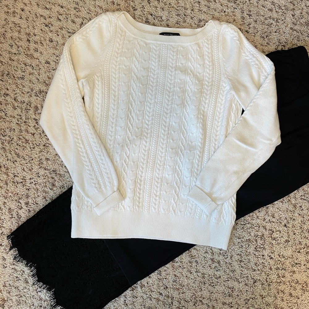WHBM cable knit detail sweater